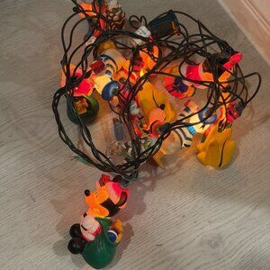 Vintage 1998 Disney Mickey Minnie Donald Goofy Pluto Christmas String Lights